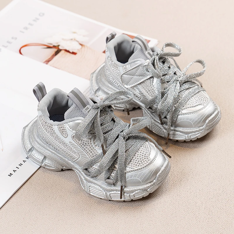 2024 Autumn New Children Sneakers for Girls Fashion Korean Style Soft Comfortable Casual Anti-slippery Sweet Bowtie Sports Shoes