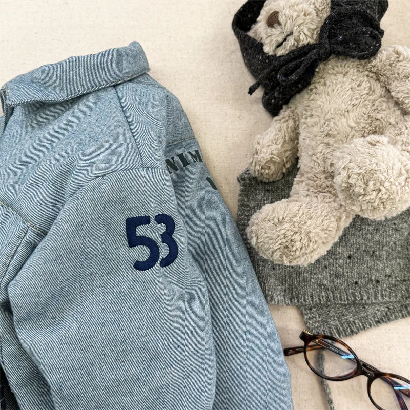 2026 Winter New Children Fleece Warm Shirts Coat Baby Girls Cotton Padded Jacket Letter Print Kids Boys Thicken Lapel Jacket