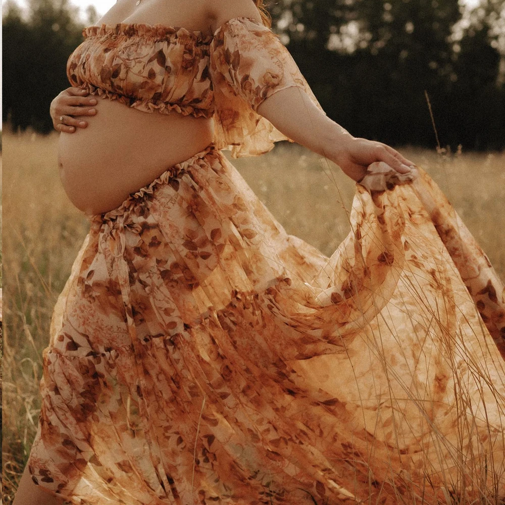 Maternity Dresses Rose Chiffon Sexy One Shoulder Elastic Short Top Dress Photo Shoot Pregnant Photography Dress For Women