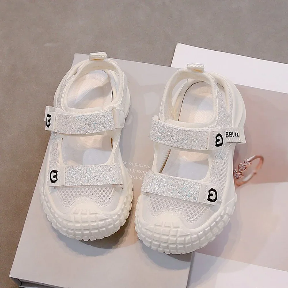 Summer Sport Shoes For Girls Korean Style Teenager Girl's Sandals Ergonomics Anti-slippery Breathable Outdoor Running Footwear