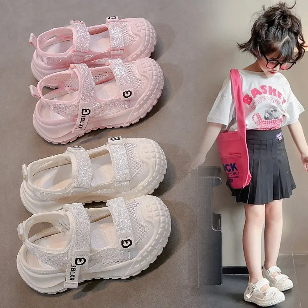 Summer Sport Shoes For Girls Korean Style Teenager Girl's Sandals Ergonomics Anti-slippery Breathable Outdoor Running Footwear