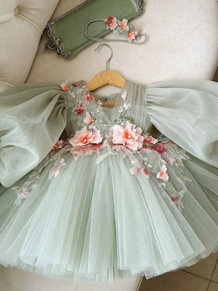 Girls Clearance Clothes 2025 New Host's Piano Performance Birthday Party Girls Dresses A4907 Kids Graduation Dress