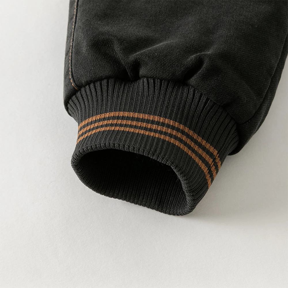 Dave Bella Children's Charcoal Black Pants Winter Boys' Thick Warm Soft Cotton Pants Baby Jeans Leg Tights Outerwear DB4254484