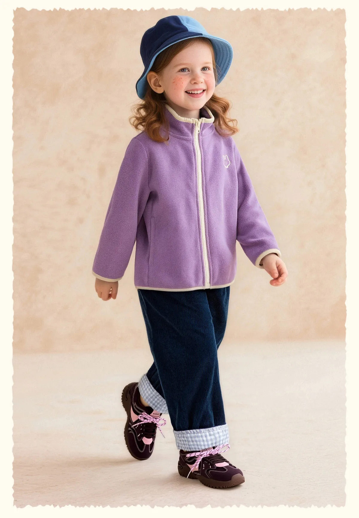 Amila Kids 2026 Winter Children's Polar Velvet Zipper Coat Warm Soft Coat With Cute Embroidery Trendy Winter Coat