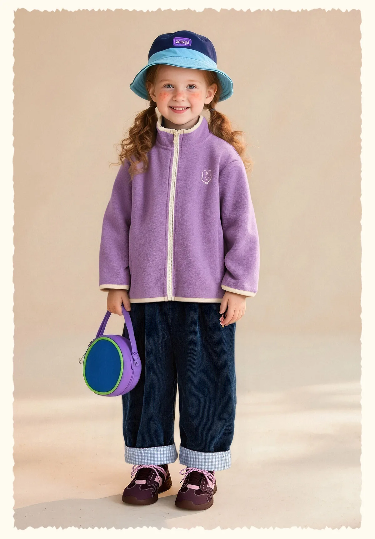 Amila Kids 2026 Winter Children's Polar Velvet Zipper Coat Warm Soft Coat With Cute Embroidery Trendy Winter Coat