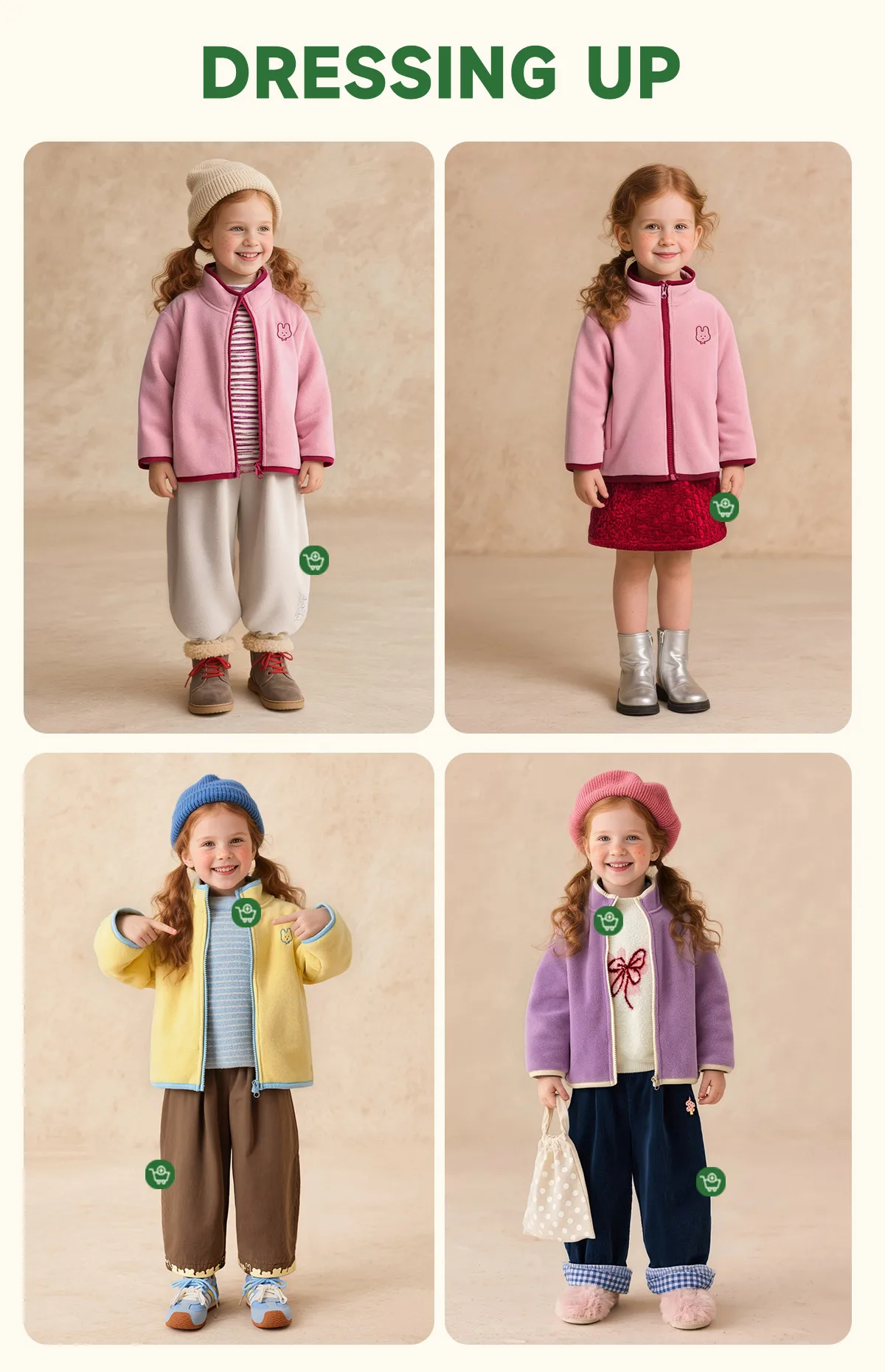 Amila Kids 2026 Winter Children's Polar Velvet Zipper Coat Warm Soft Coat With Cute Embroidery Trendy Winter Coat