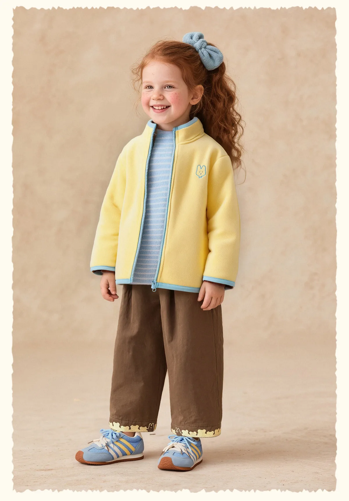 Amila Kids 2026 Winter Children's Polar Velvet Zipper Coat Warm Soft Coat With Cute Embroidery Trendy Winter Coat