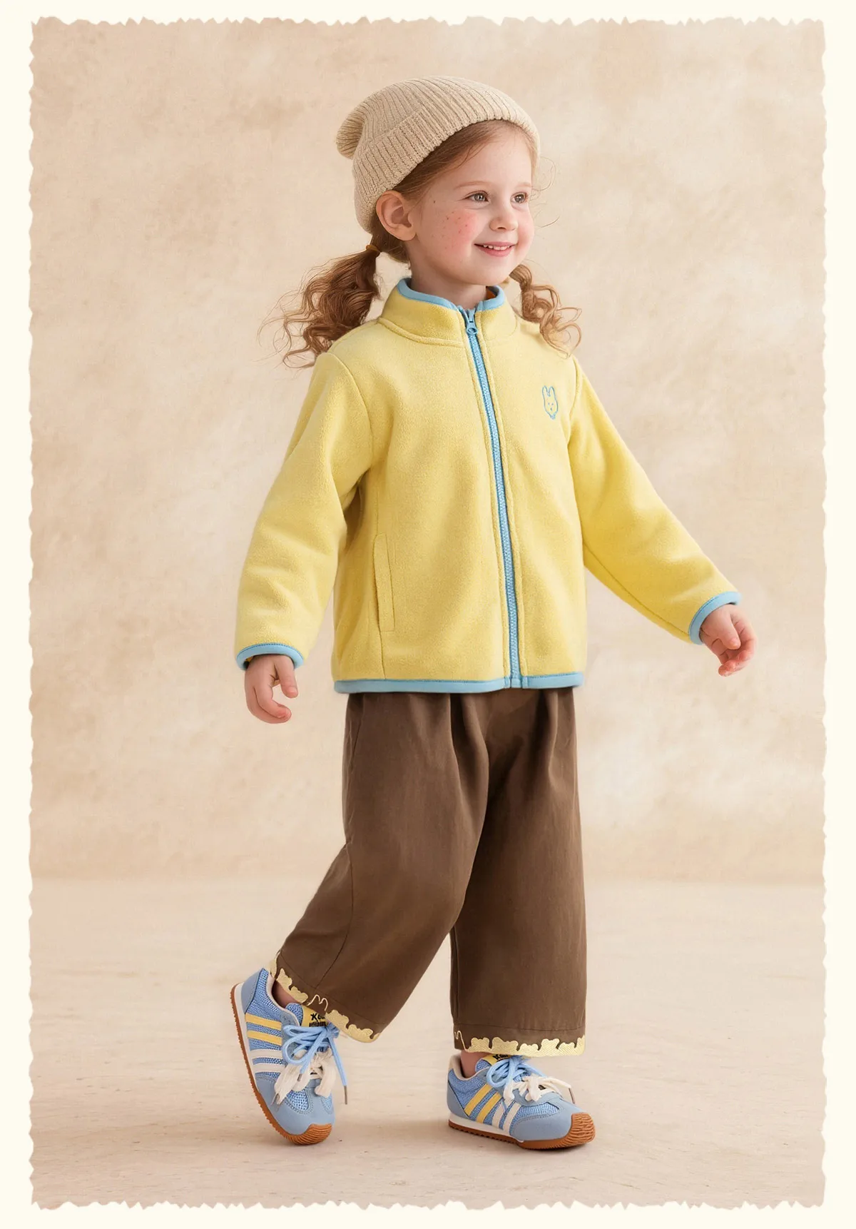Amila Kids 2026 Winter Children's Polar Velvet Zipper Coat Warm Soft Coat With Cute Embroidery Trendy Winter Coat