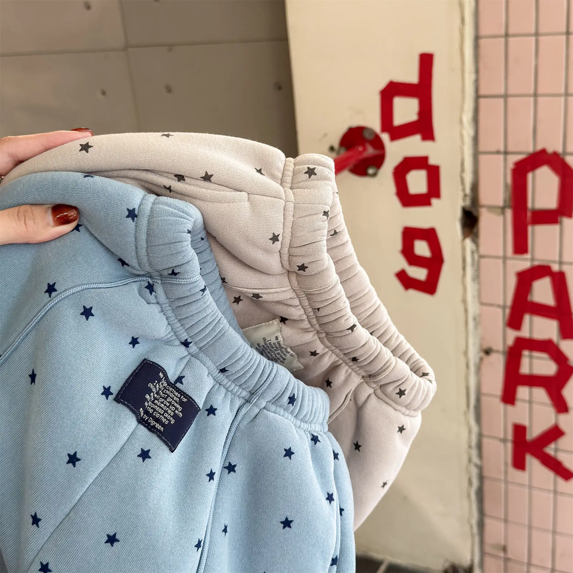 2025 Winter New Children Warm Pants Boys Girls Star Print Harem Pants Kids Fleece Trousers Baby Plus Velvet Thick Casual Pants