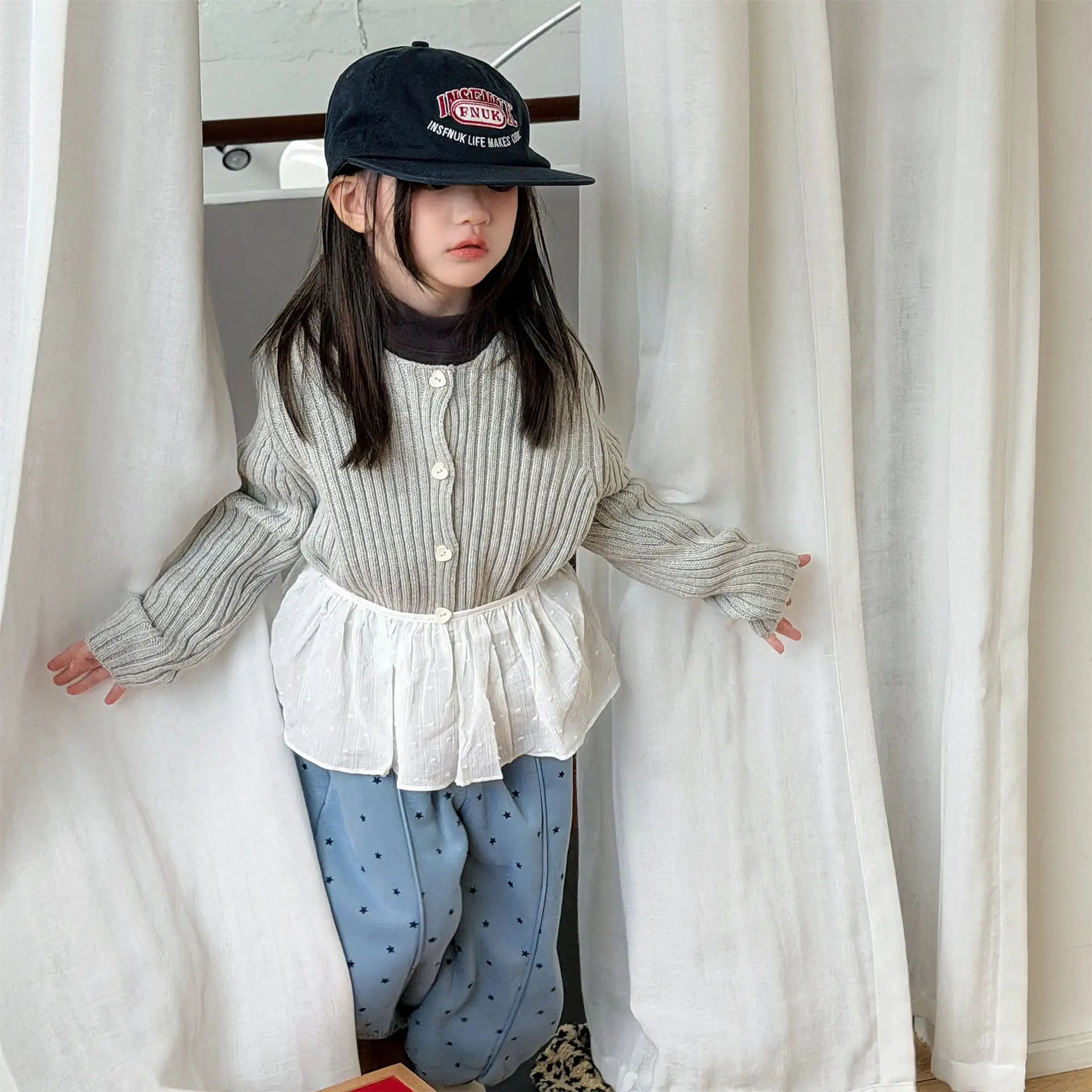 2025 Winter New Children Warm Pants Boys Girls Star Print Harem Pants Kids Fleece Trousers Baby Plus Velvet Thick Casual Pants