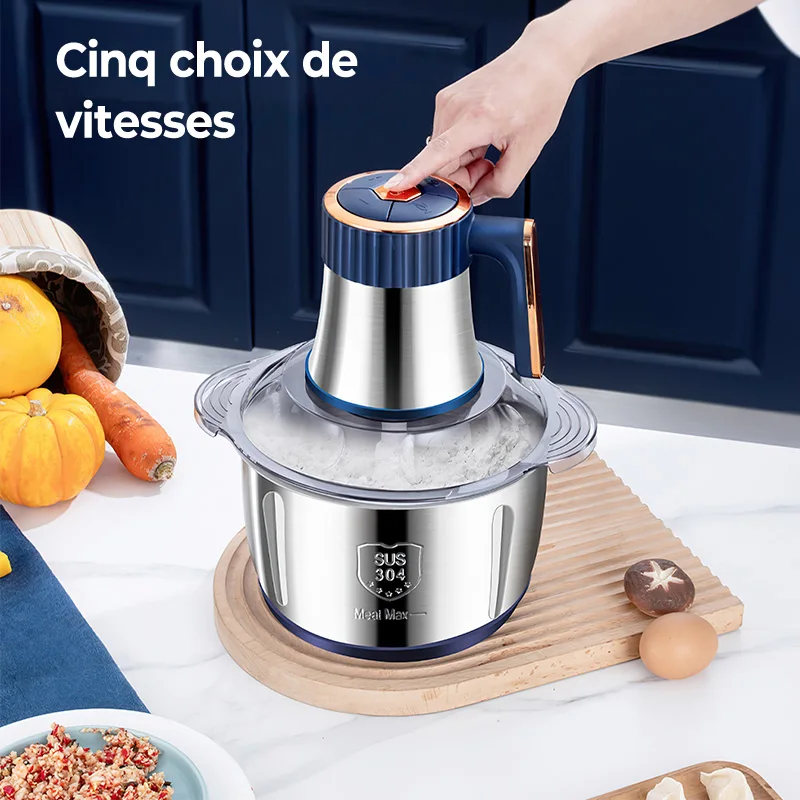 5L Electric Meat Grinders 304 Stainless Steel Food Crusher Multifunctional Vegetable Slicer Chopper Mincer Baby Food Processor