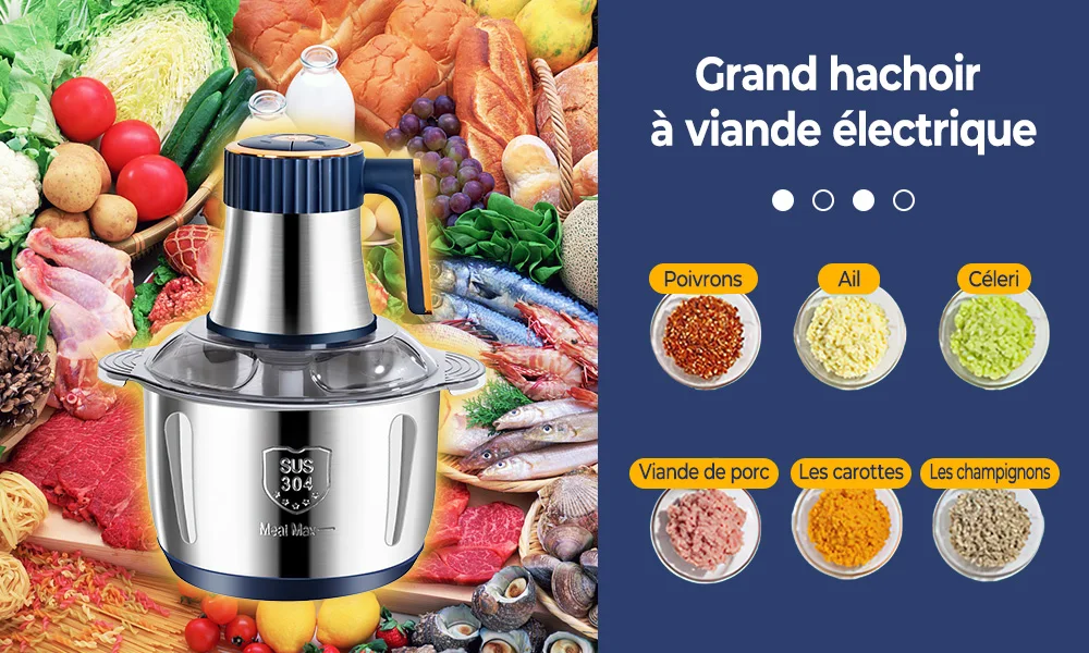 5L Electric Meat Grinders 304 Stainless Steel Food Crusher Multifunctional Vegetable Slicer Chopper Mincer Baby Food Processor