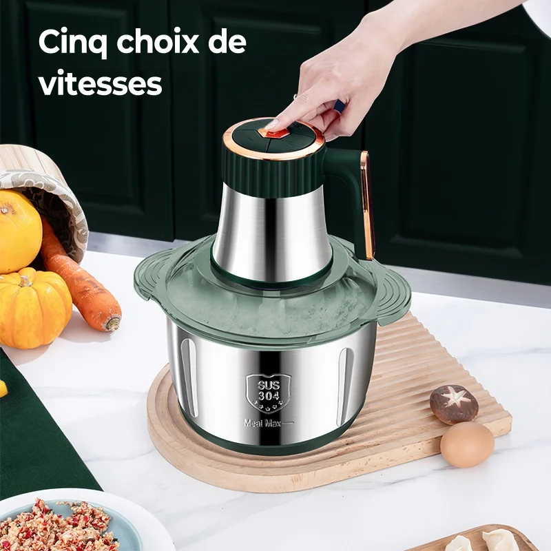 5L Electric Meat Grinders 304 Stainless Steel Food Crusher Multifunctional Vegetable Slicer Chopper Mincer Baby Food Processor