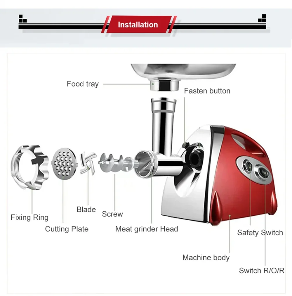 5L Electric Meat Grinders 304 Stainless Steel Food Crusher Multifunctional Vegetable Slicer Chopper Mincer Baby Food Processor