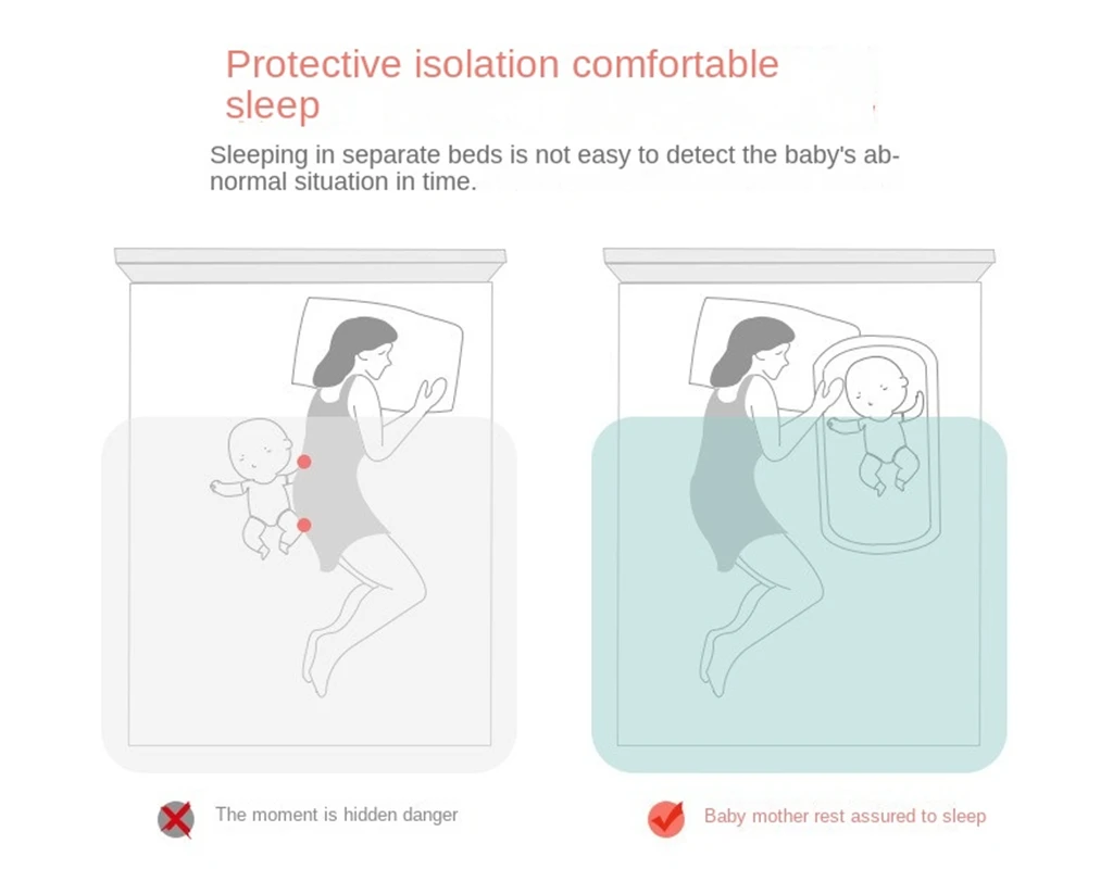 Infant Cotton Cradle Baby Toddler Bassinet Mattress Baby Nest for Boys Girls Travel Bag for Infants 0-24 Months