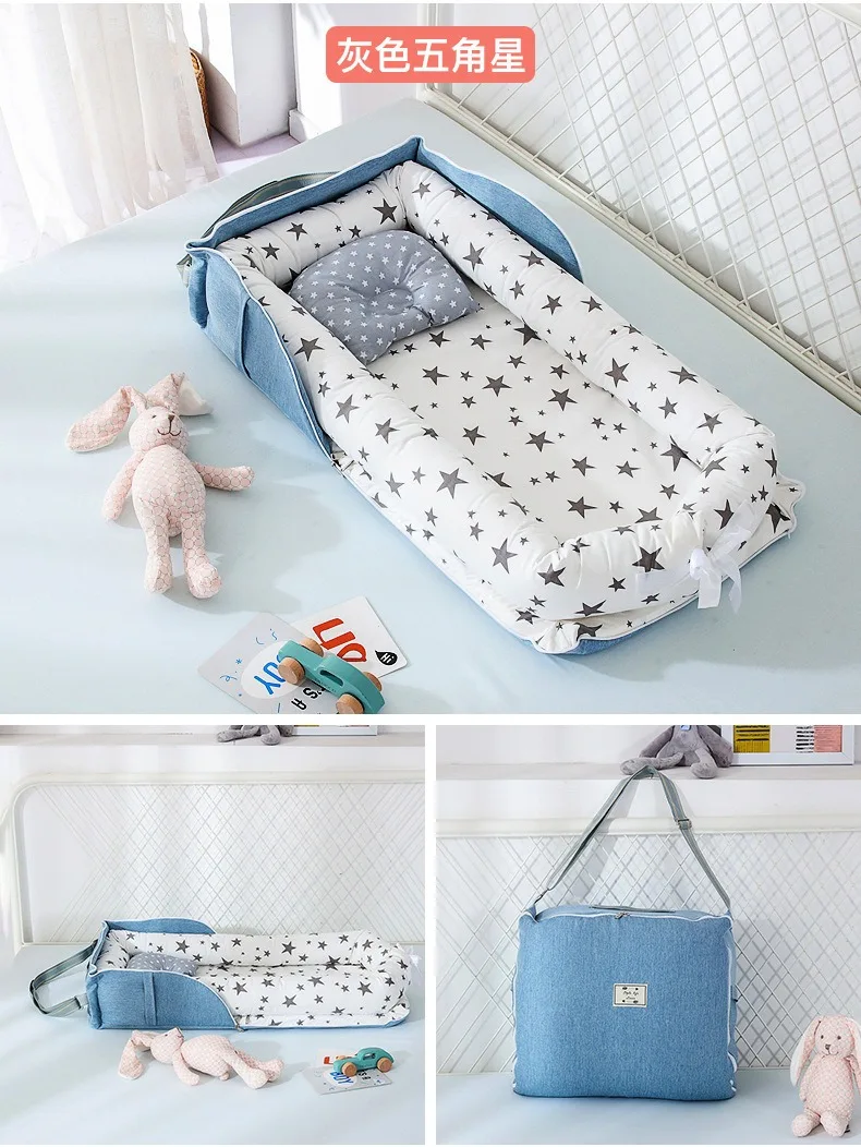 Infant Cotton Cradle Baby Toddler Bassinet Mattress Baby Nest for Boys Girls Travel Bag for Infants 0-24 Months