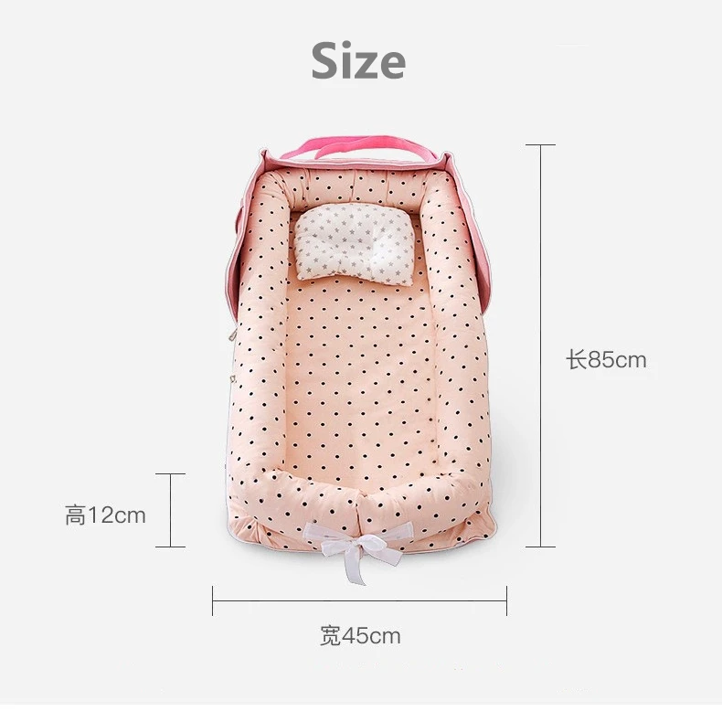 Infant Cotton Cradle Baby Toddler Bassinet Mattress Baby Nest for Boys Girls Travel Bag for Infants 0-24 Months