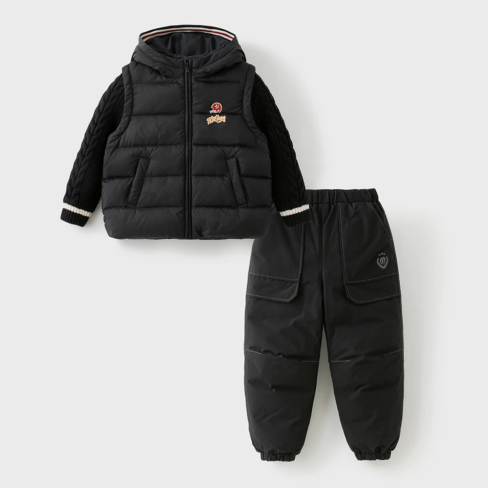 Dave Bella Boys Down Parka Hooded Jacket for Children Winter Warm Patchwork Down Coats Waterproof Outwear Clothes DK4253692