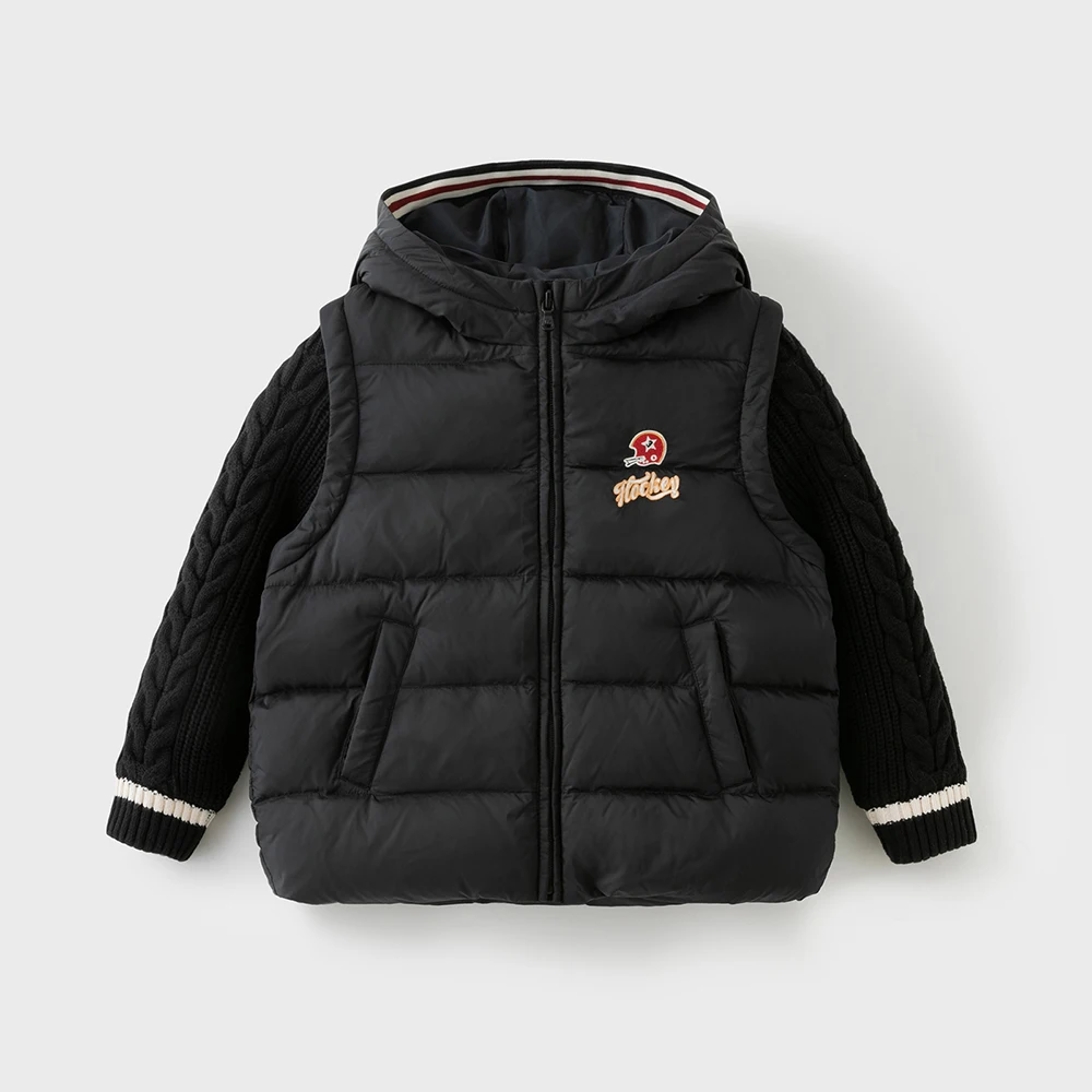 Dave Bella Boys Down Parka Hooded Jacket for Children Winter Warm Patchwork Down Coats Waterproof Outwear Clothes DK4253692