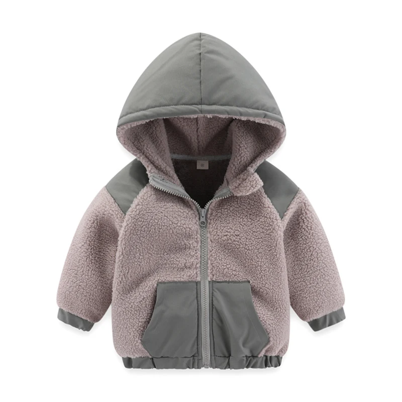 2025 New Autumn Winter Boys Jacket Warm Fleece Baby Coat Fashion Zipper Hooded Children Outerwear 1 2 3 4 5 6 7 Yrs Kids Clothes