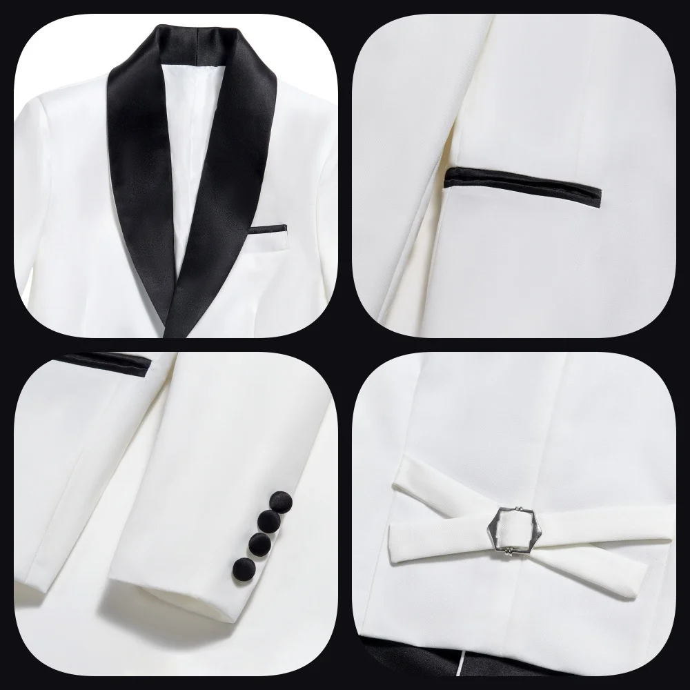 Fast Delivery Formal Boys Suit Set 4PCS Elegant White Piano Photography Suit Kids Party Ceremony Costume Party Suit