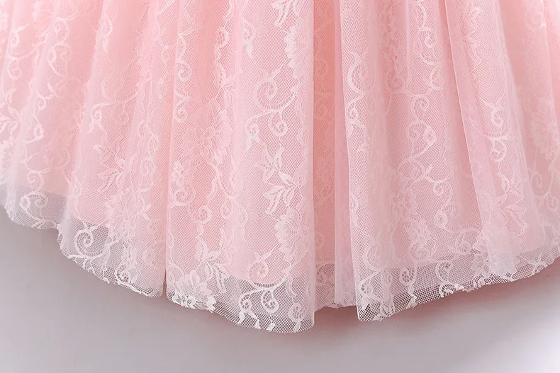 Fashion Flower Girl Dresses for Weddings Mesh Lace Short Sleeve Girls Sequin Dress Summer Children Evening Dresses 3-13 Years