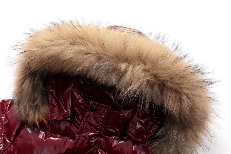 2-10Y Children's Genuine Down Jacket Kids Large Fur Collar Thickened Boys Girls Warm Jacket Waterproof Teenagers Winter Coat