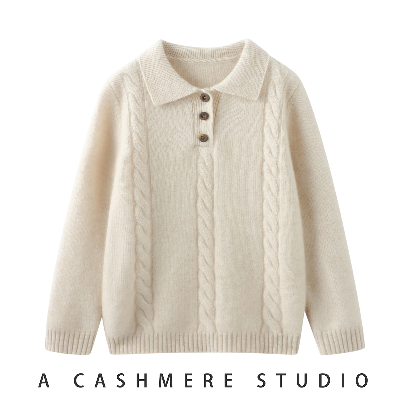 ADDONEE Children Cashmere Polo Pullover Autumn Winter Thick Warm 100% Cashmere Sweater Kid Clothes Cable Knit High Quality