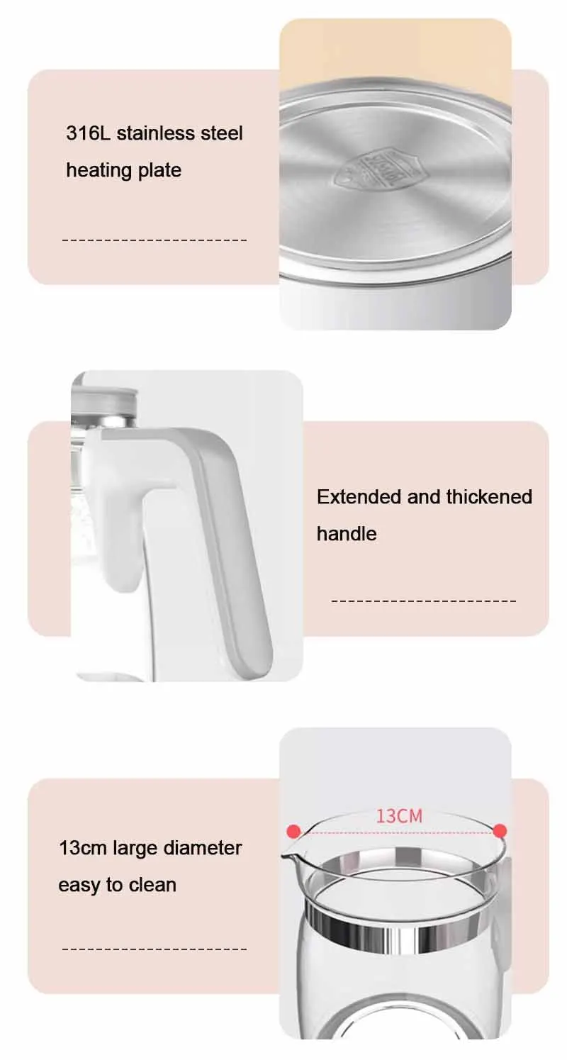 1.3L Home Use Smart Electric Kettle for Baby Milk Preparation Temperature Control Health Tea Pot and Water Boiling