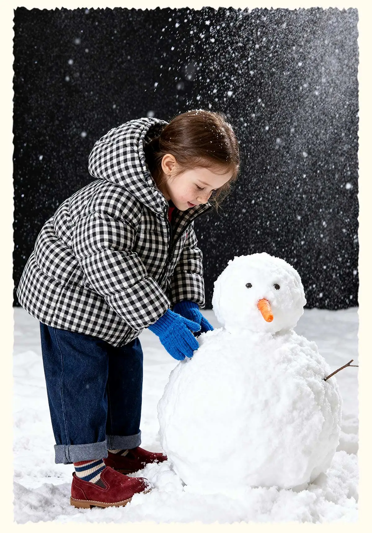 Amila 2026 Kids Winter Children's Mid Length Plaid Down Jacket Windproof, Waterproof, Warm Hooded Jacket, College Style