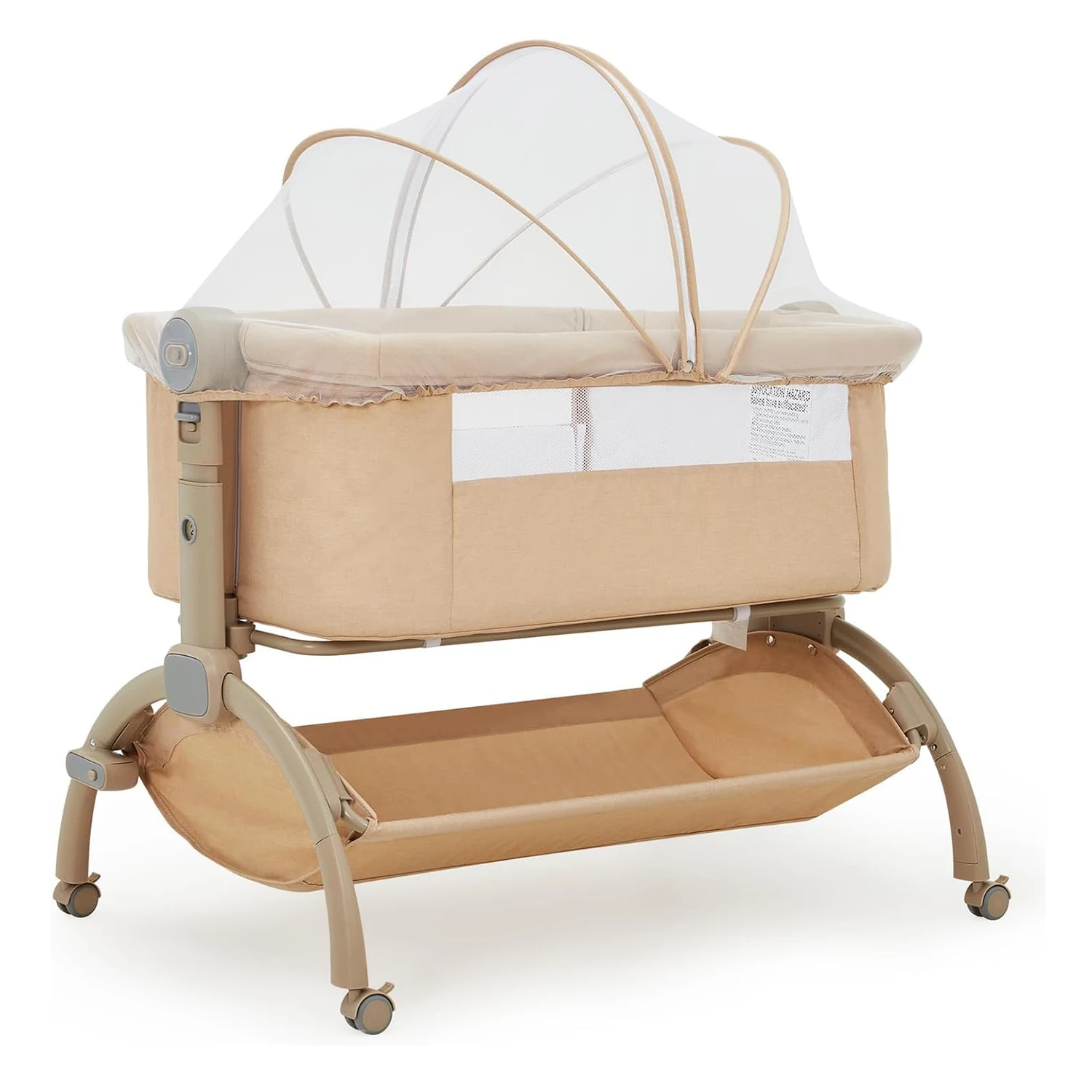 Bedside Bassinet Baby Bassinet 3 in 1 Bedside Sleeper with Baby Co-Sleeper Travel Crib with Detachable Mosquito Net for Newborn