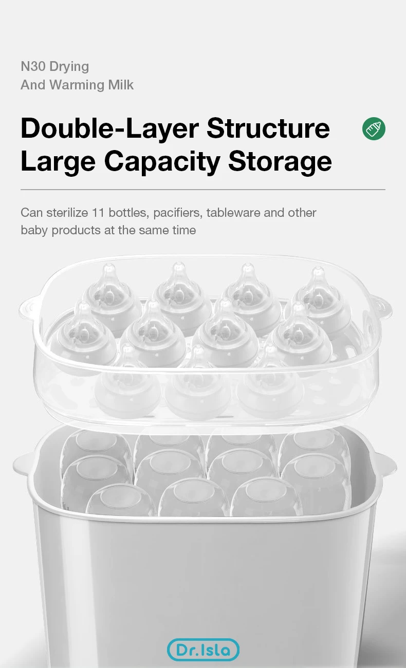 MAMIJOY Multi-function Baby Bottle Sterilizer With Drying 5 In1 Fast Bottle Heater Capacity Milk Bottle Warmer Auto Shut-Off N30