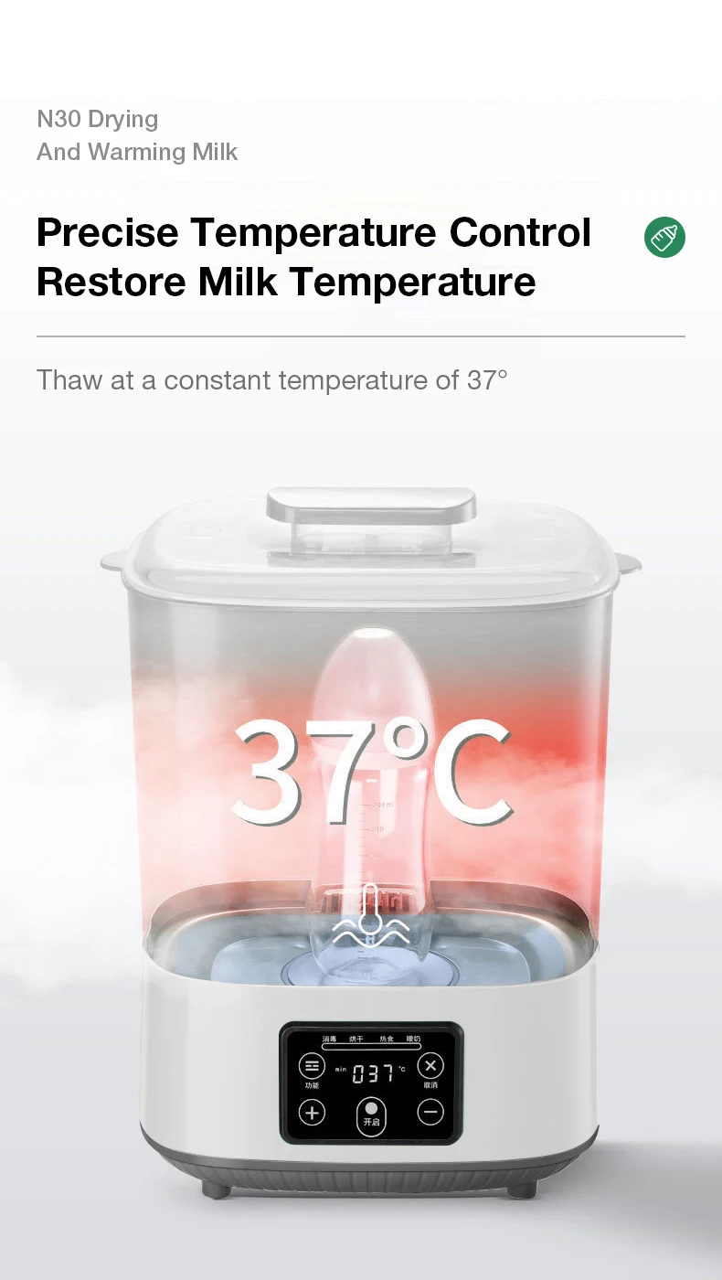 MAMIJOY Multi-function Baby Bottle Sterilizer With Drying 5 In1 Fast Bottle Heater Capacity Milk Bottle Warmer Auto Shut-Off N30