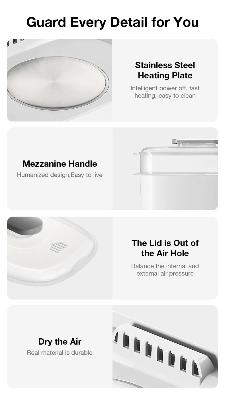 MAMIJOY Multi-function Baby Bottle Sterilizer With Drying 5 In1 Fast Bottle Heater Capacity Milk Bottle Warmer Auto Shut-Off N30