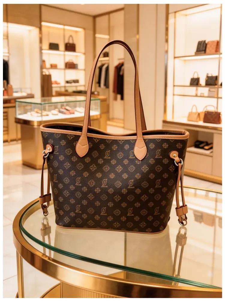 Luxury Vintage Diaper Bag High-End Elegant Shoulder Purse Unique Business Satchel Trendy Letter Logo Messenger For Women