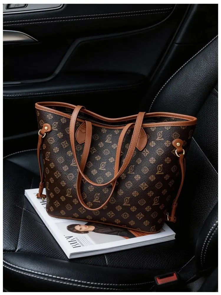 Luxury Vintage Diaper Bag High-End Elegant Shoulder Purse Unique Business Satchel Trendy Letter Logo Messenger For Women