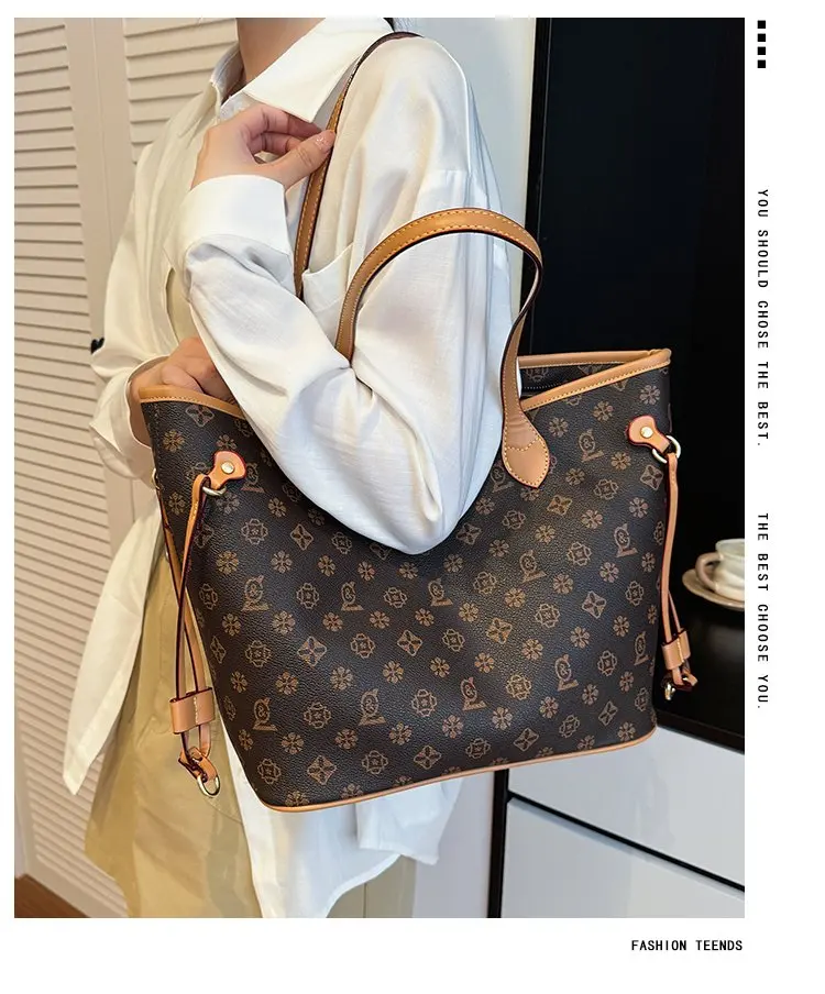 Luxury Vintage Diaper Bag High-End Elegant Shoulder Purse Unique Business Satchel Trendy Letter Logo Messenger For Women
