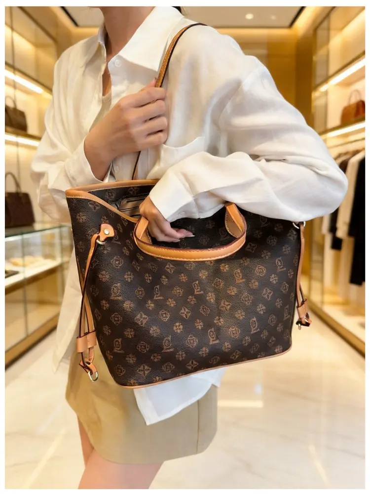 Luxury Vintage Diaper Bag High-End Elegant Shoulder Purse Unique Business Satchel Trendy Letter Logo Messenger For Women