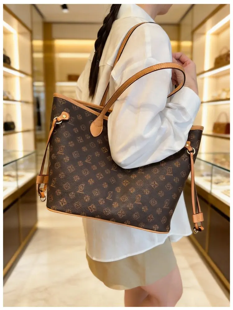Luxury Vintage Diaper Bag High-End Elegant Shoulder Purse Unique Business Satchel Trendy Letter Logo Messenger For Women