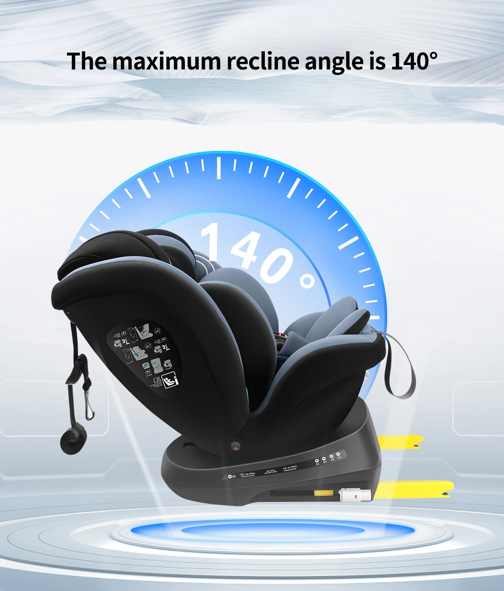 Reecle I-Size 360 Swivel Baby Car Seat, 40-150cm (0-12 Years), Compatible with ISOFIX