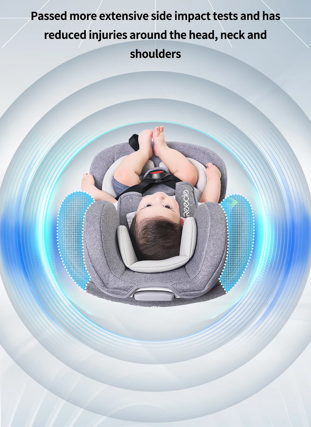 Reecle I-Size 360 Swivel Baby Car Seat, 40-150cm (0-12 Years), Compatible with ISOFIX