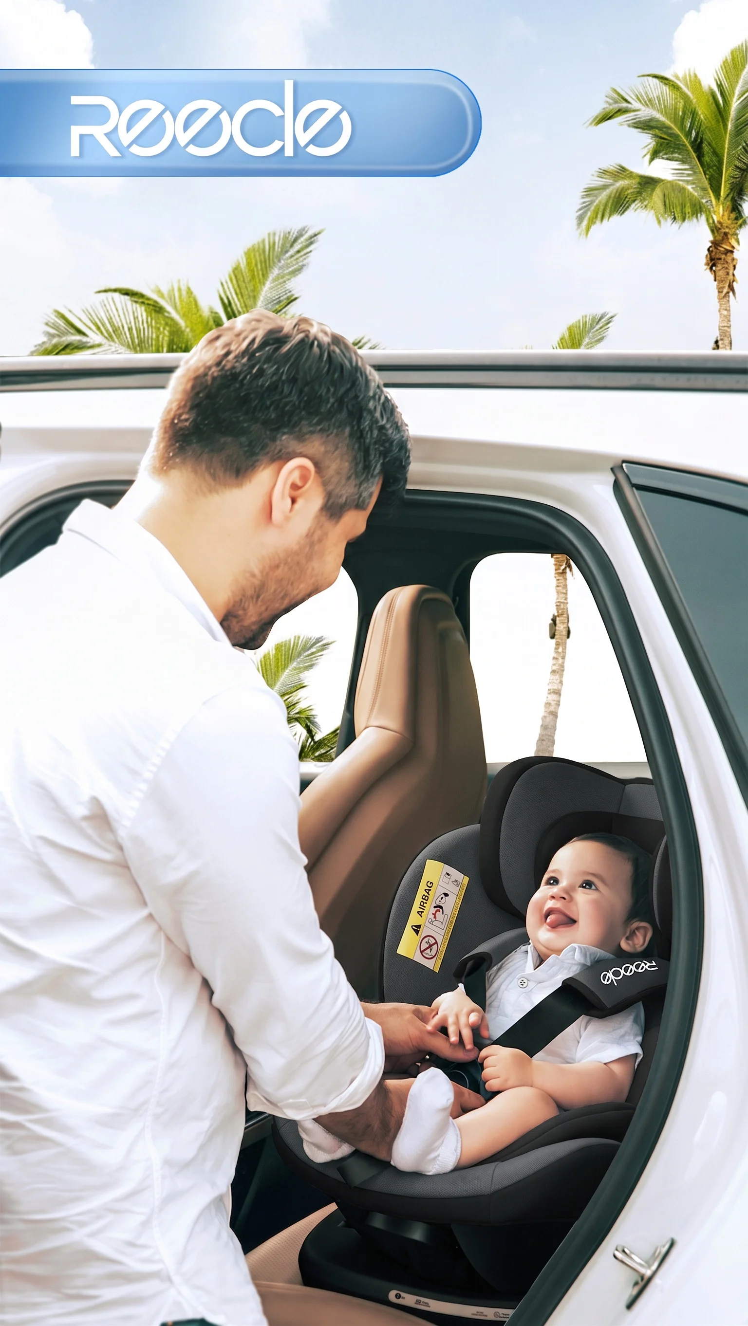 Reecle I-Size 360 Swivel Baby Car Seat, 40-150cm (0-12 Years), Compatible with ISOFIX