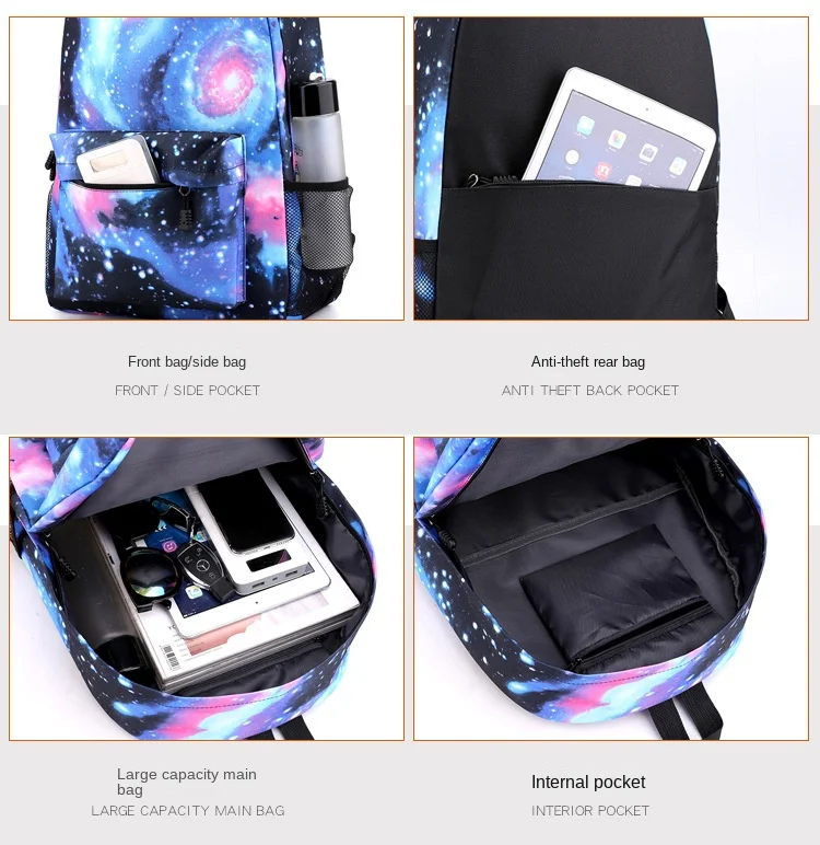 Dragon Ball Gohan Print Student Backpack for Boys Shoulder Bag Pencil Case Set School Anime Bookbag