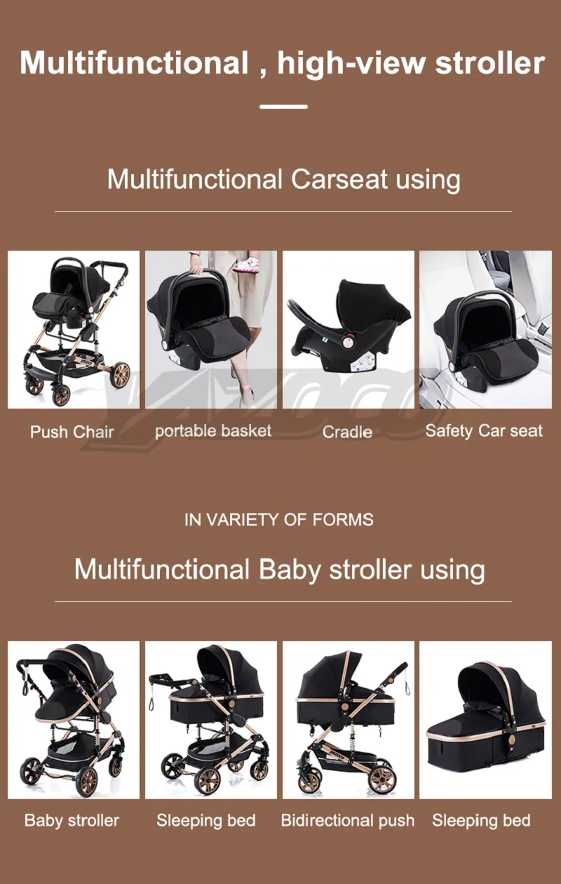 Space-Saving 3-in-1 Baby Stroller with One-Hand Fold, Lightweight Compact, Breathable Canopy & Soft Newborn Support, Shock-Absorbing Wheels 2026