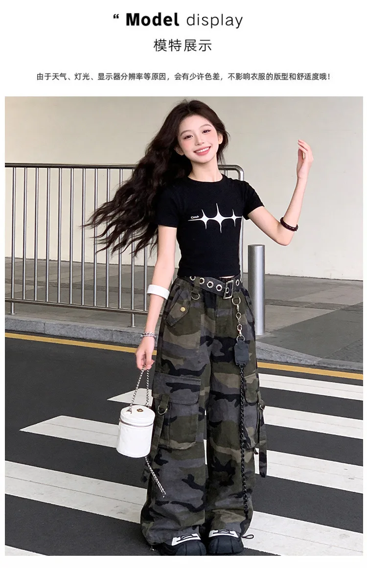 Hip Hop Girls Crop T Shirt Street Dance Camouflage Cargo Pant Boys Streetwear Sweatshirt Child Jazz K-pop Costumes Clothes Sets