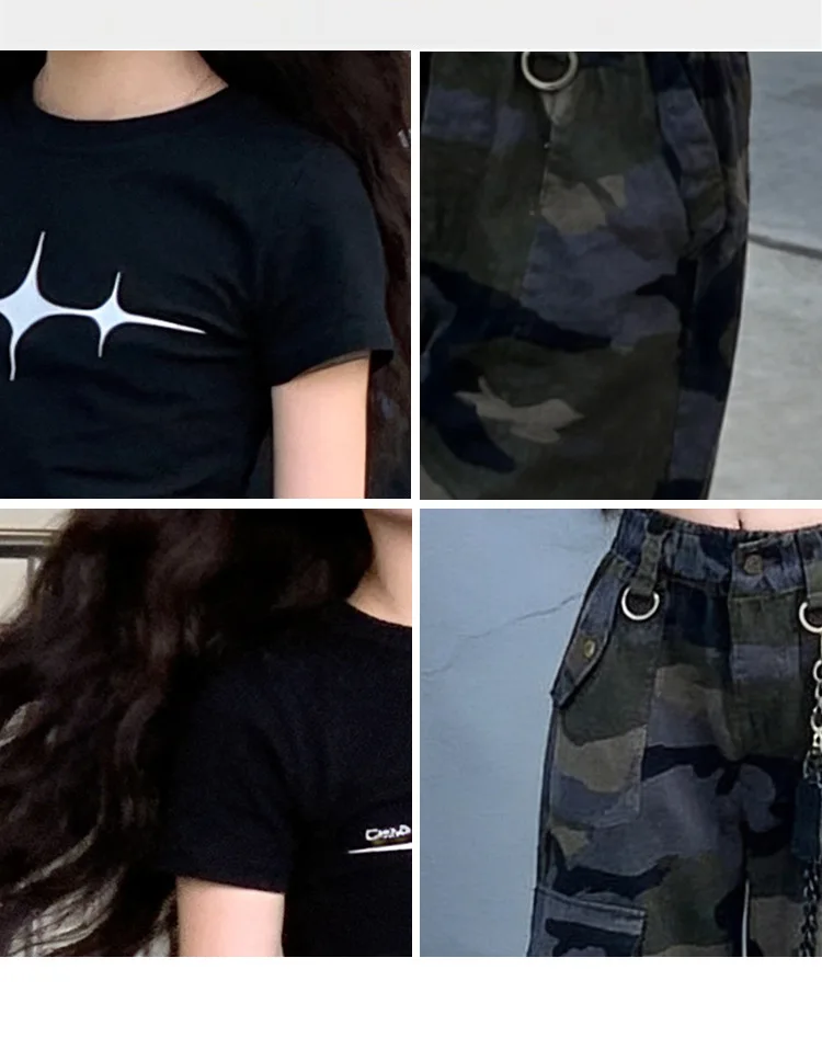Hip Hop Girls Crop T Shirt Street Dance Camouflage Cargo Pant Boys Streetwear Sweatshirt Child Jazz K-pop Costumes Clothes Sets