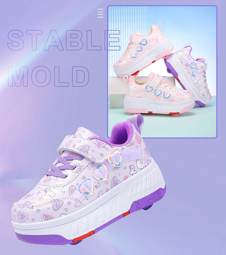 Roller Skate Shoes Kids Sneakers With Wheels Children Roller Skates Fashion Outdoor Sports Shoes Girls Boys Gifts Breathable New
