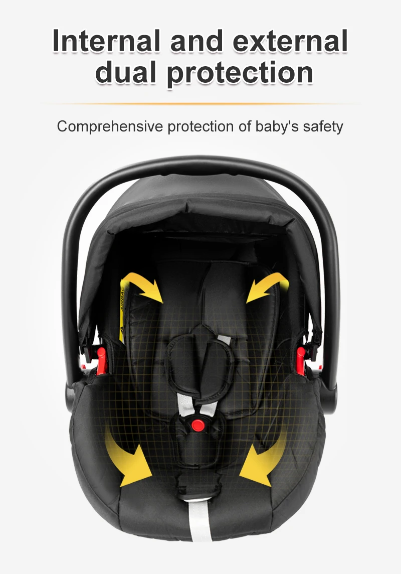 Luxury High Landscape 3-in-1 Baby Stroller Reversible Riding Direction Compact Fold Solid Structure All Weather Infant Pushchair Home & Travel