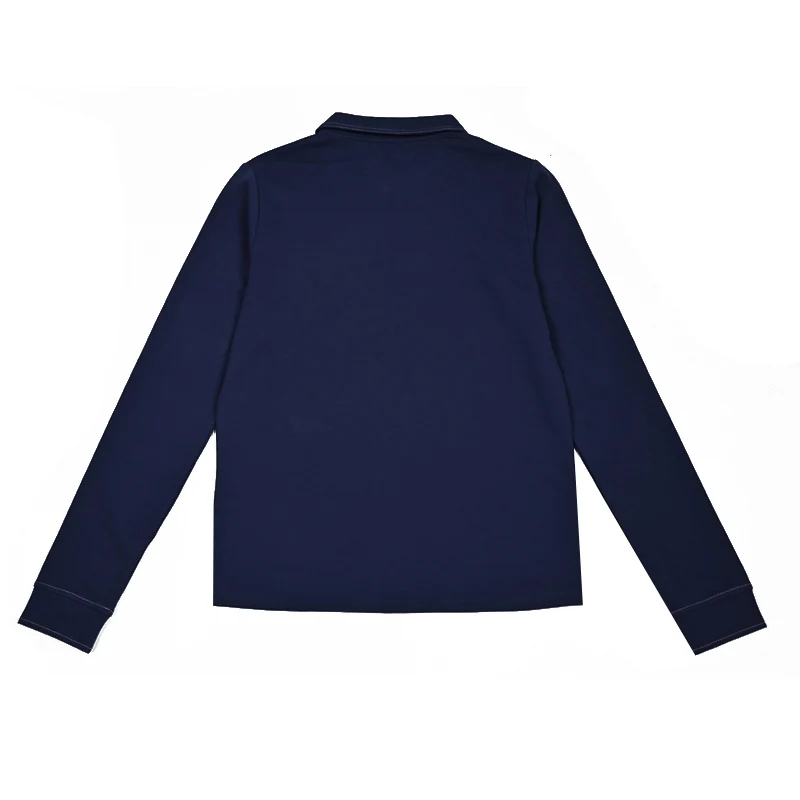 Youth Set Navy and Black Sweatshirt and Maxi Skirt Suit Long Sleeve Contrast Stitches and Zipper French Terry Fabric for Spring
