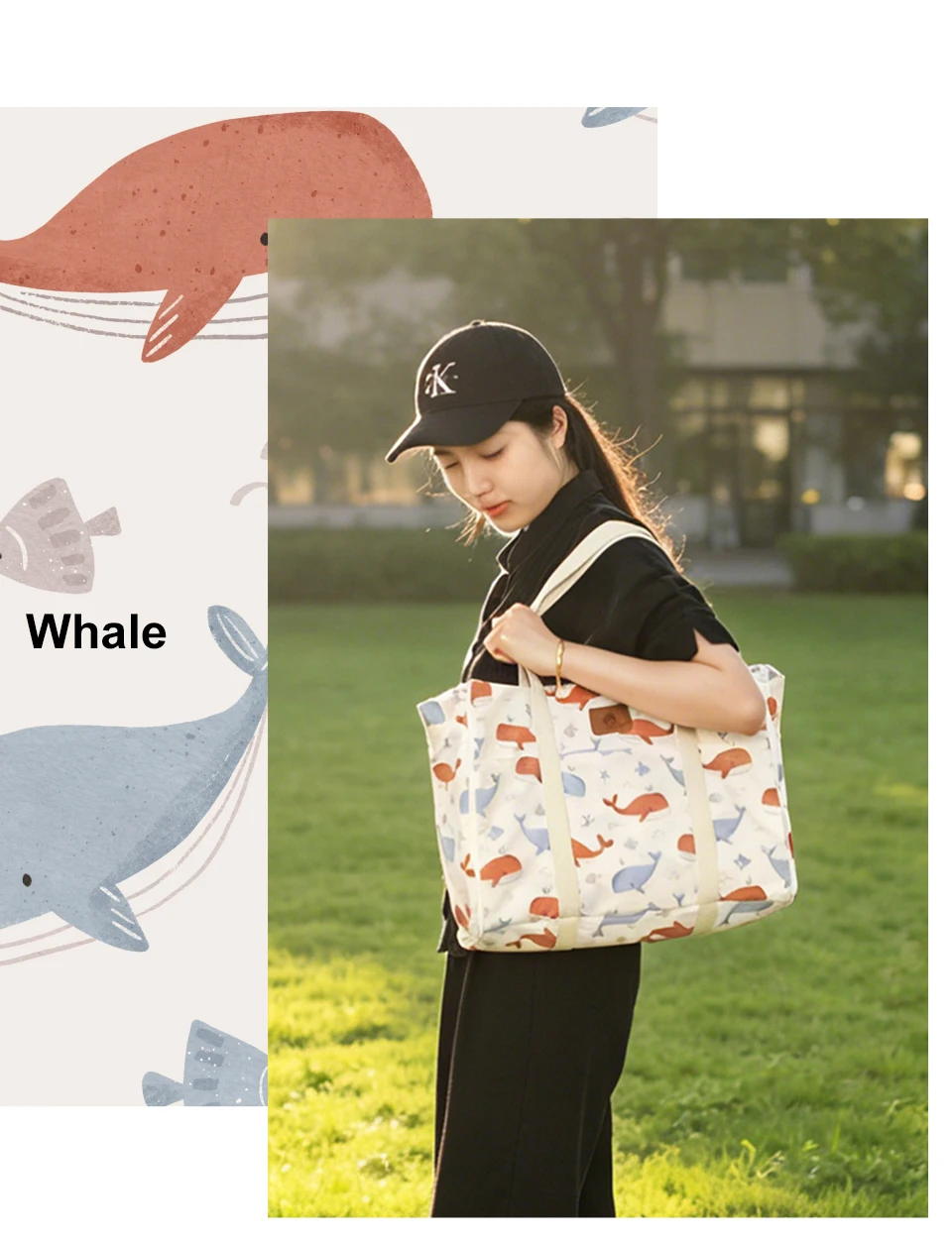 Wet/Dry Storage Tote Bag Mommy Bag Convert Diaper Changing Mat Included 2Pcs Removable Diaper Mats And 1Pc Shoulder Belt